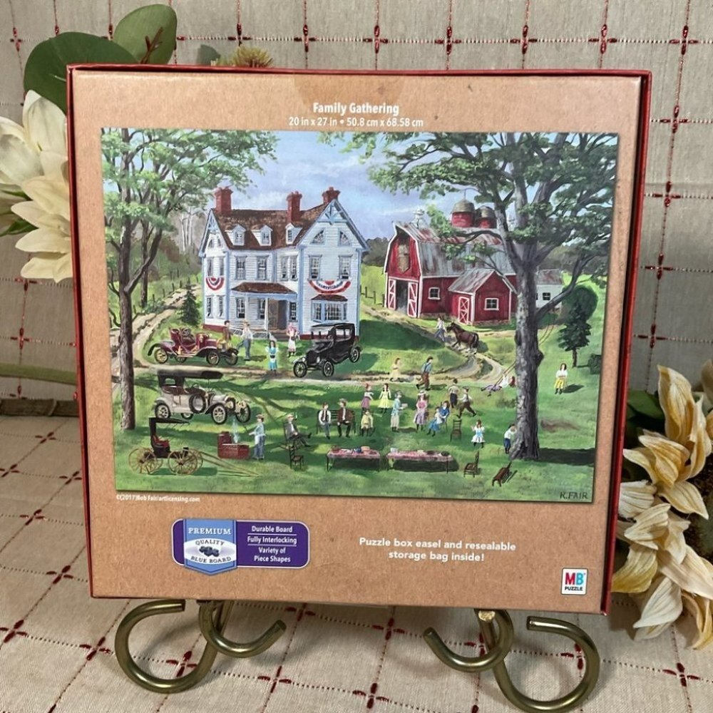 Milton Bradley Premium Blue Board 1000 piece Jigsaw Puzzle Art by Bob Fair New - Picture 3 of 5
